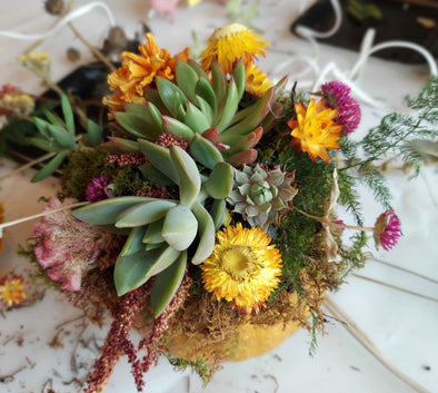 Adult & Child Pumpkin Succulent Centerpiece Class